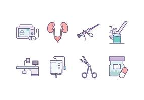 Urología Icon Set vector