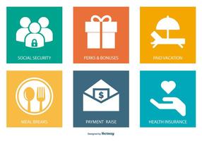 Employment Benefits Icon Collection vector
