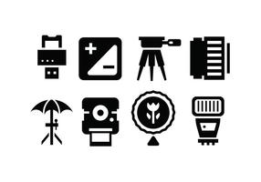 Camera accessory icons vector