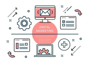Free Linear Digital Marketing Elements vector