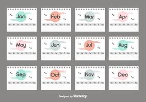 Conjunto de calendarios de escritorio vector