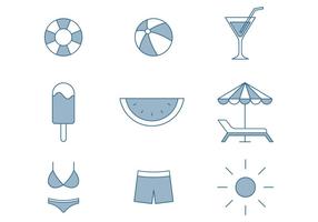 Iconos de verano vector