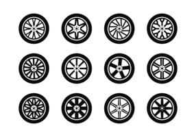 Alloy Wheels Icons Vector
