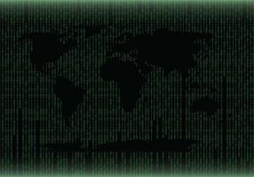 Green World Map Matrix Background Vector