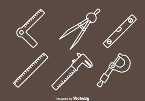 Meansurement Tools Line Icons Vector