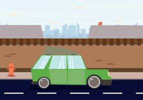 Station Wagon Parked Downtown Illustration vector