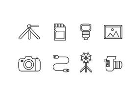 Iconos de herramientas de fotografía vector