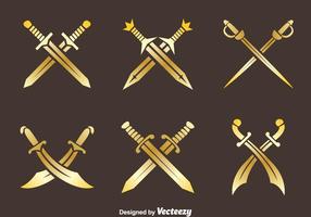 Golden Cross Sword Vectors