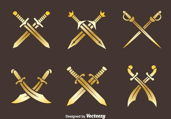 Crossing swords sign Royalty Free Vector Image