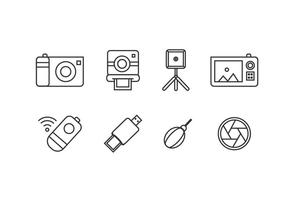 Iconos de herramientas de fotografía vector