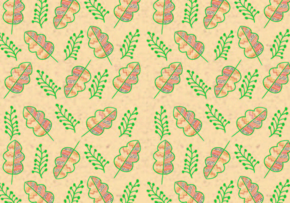 Ditsy Leaf Pattern Vector  