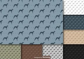 Vector de repetición de Whippet Dog Icon Pattern