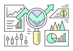 Estadísticas web lineales gratuitas vector