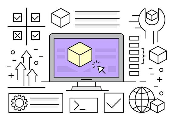 Linear Software Installation Vector Elements