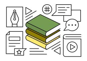 Linear Book Icons vector