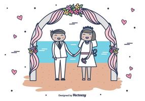 Beach Wedding Vector