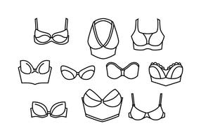 Bra Icons Set, Outline Style Gráfico por ylivdesign · Creative Fabrica