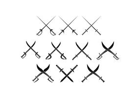 Swords Silhouette Collection Vector