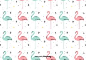 Hand Drawn Flamingo Vector Background