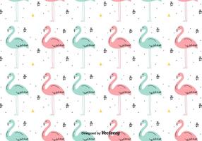 Hand Drawn Flamingo Vector Background