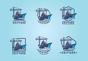 Set del logotipo del emblema del astillero