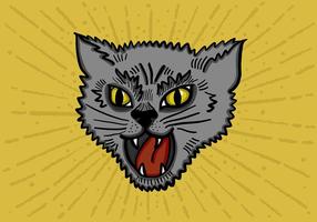 Fierce kitty cat head vector