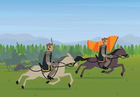 Free Cavalry Going Battle Illustration