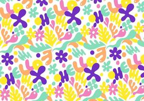 Abstract blob floral pattern vector
