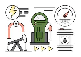 Linear Fuel Icons vector