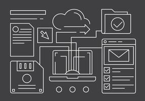 Linear Network Technology Icons vector