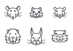 Rodent Face Icon vector