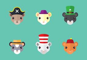 Gerbil Wear Hat vector