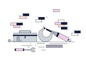 Free Micrometer and Toolbox Vector