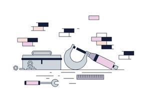 Free Micrometer and Toolbox Vector