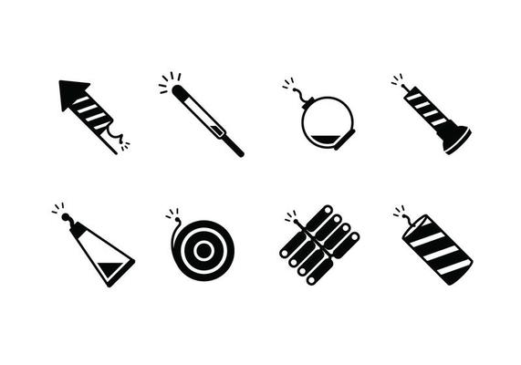 Diwali crackers set icon