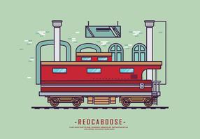 Red Caboose vector plana ilustración vectorial