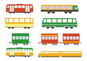 Free Passenger and Cargo Train Icons Vector