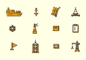 Unique Shipyard Icons vector