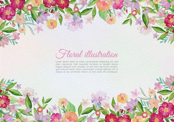 Free Vector Greeting Card With Painted Flowers
