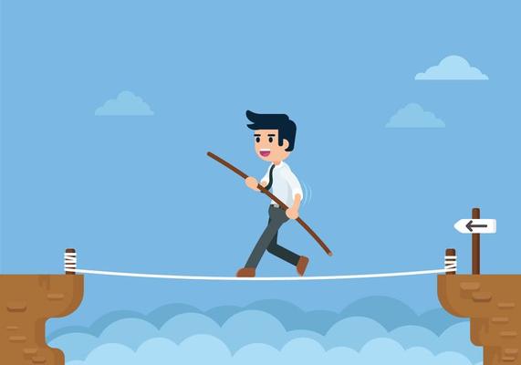Tightrope Walking Illustration