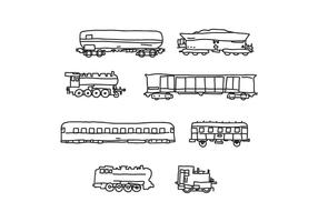 Cabooses And Trains vector