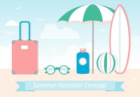 Free Flat Design Vector Summer Elements