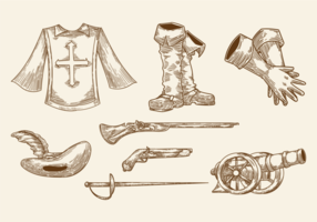 Musketeer Icons Vector