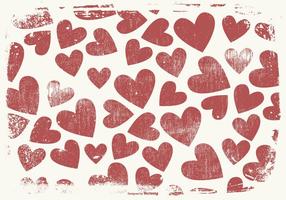 Grunge Style Hearts Background vector