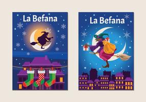 Befana con muchos regalos vector