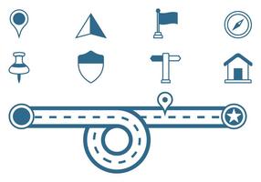 Roadmap Sign Icons vector