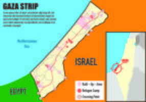 Mapa de Gaza Infografía vector