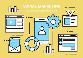 Free Linear Social Marketing Elements vector