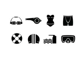 Conjunto de iconos de piscina