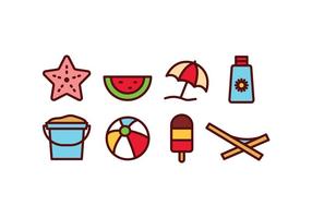 Pack de Iconos de Playa vector